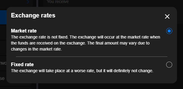 Crypto exchanges rates selection