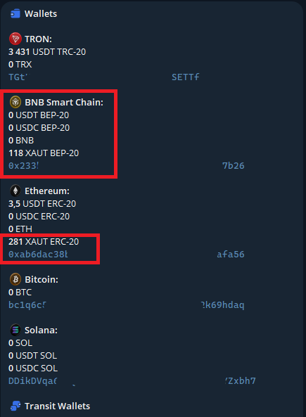 XAUT on Crypto Wallet