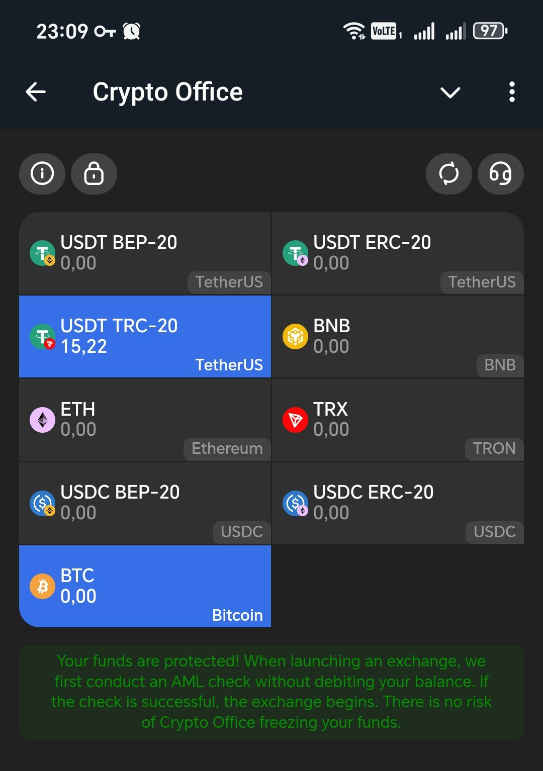 Crypto exchange instructions