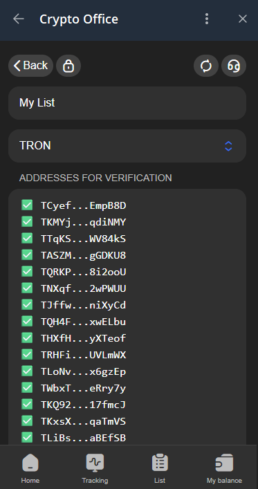 Wallets monitoring and notifications