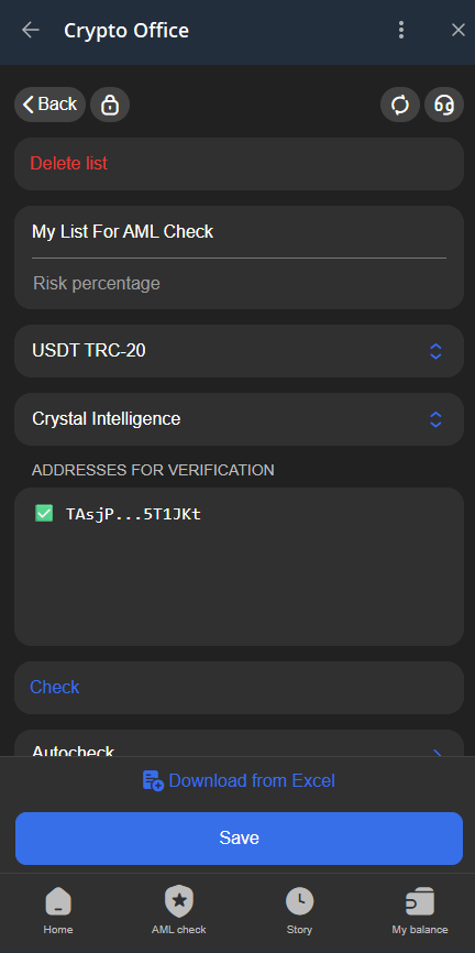Addres or excel file