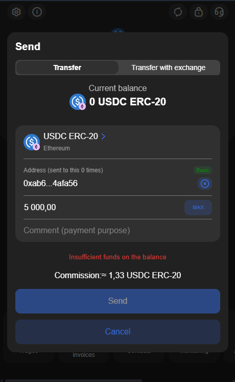 USDC swapping process