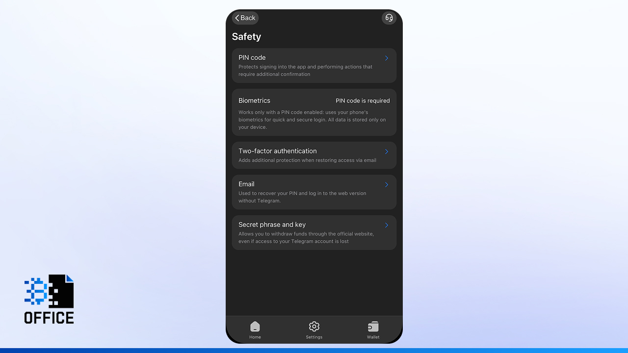 Safety in Crypto Office mini app