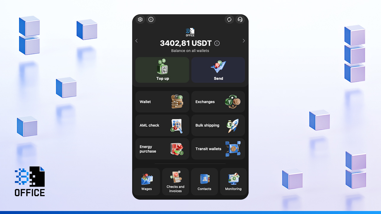 Crypto Office Telegram App Main Scren