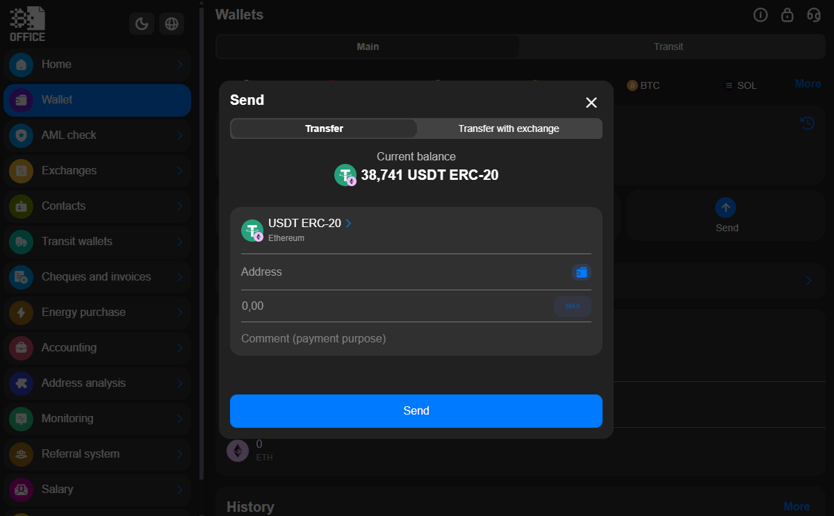 Sending Crypto on Telegram