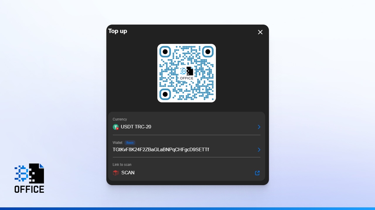 Wire for topping up your Telegram wallet