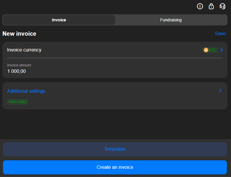 Crypto invoice