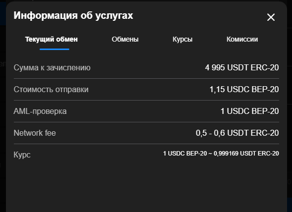 Отчет при обмене криптовалюты