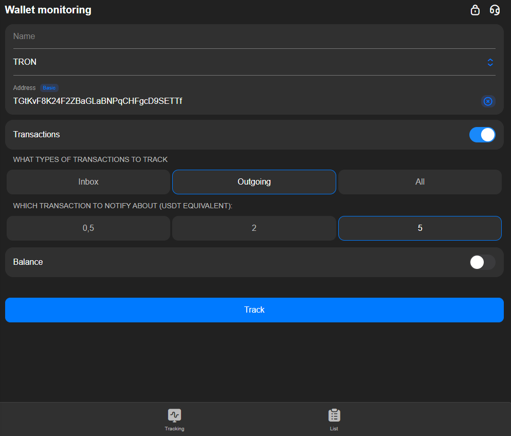 Tracking crypto donations