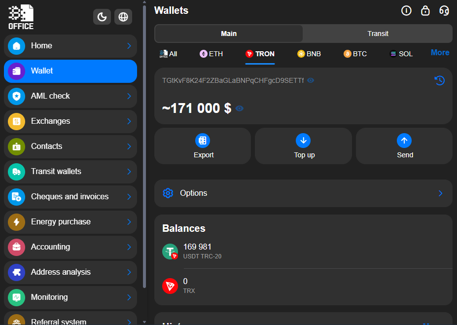 Crypto Office App Wallet