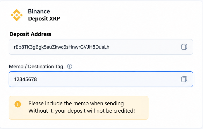 Memo tag in Binance