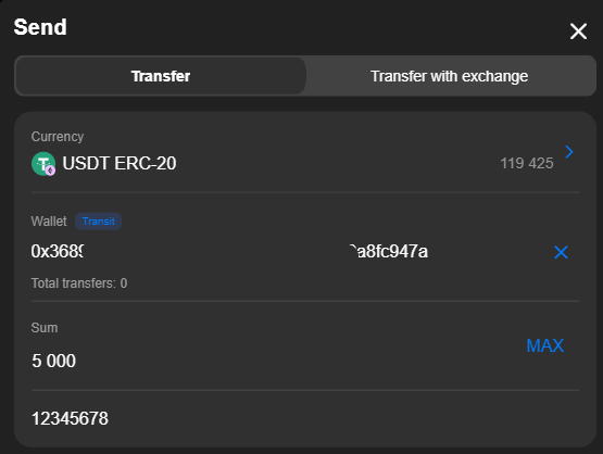 Sending Crypto 