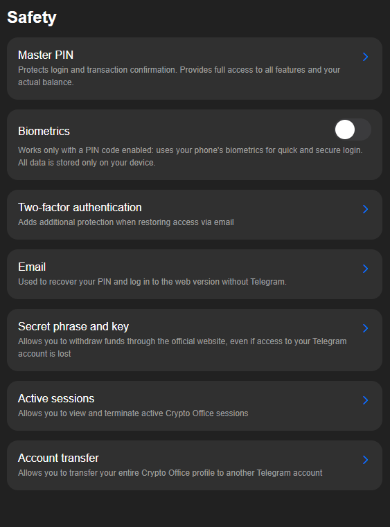 Safety Settings
