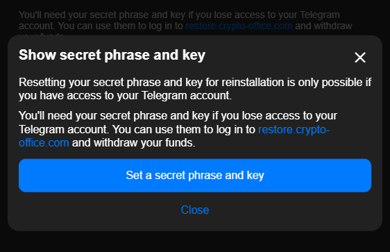 Show Secret Phrase