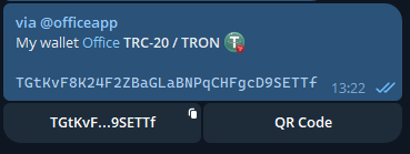Wallet message in chat