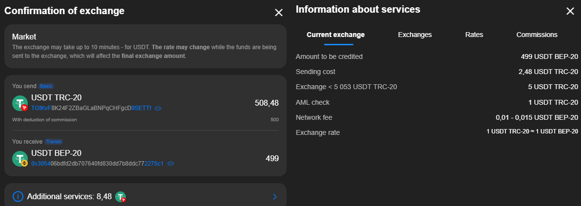 Confirmation of Exchange