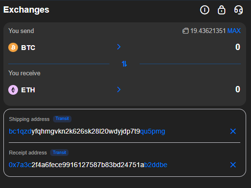 Crosschain Exchanges in Wallet