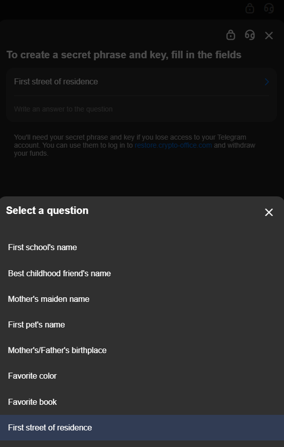 Secret Question