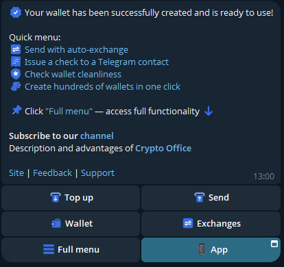 Fresh crypto wallet message